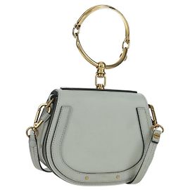 Chloé Bolsa de mão Chloe Nile em couro 2 em 1 cinza ouro Auth 173165V Marrom Dourado