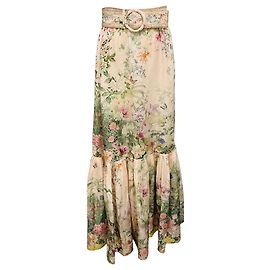 Jupe maxi Camilla rose clair multi Palacio Playground avec volants profonds et ceinture Rose