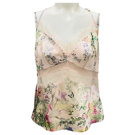 Cami en dentelle spliced biais imprimé Palacio Playground rose clair multi Camilla Rose