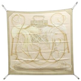 Hermès Hermes PROJEKTE QUADRATE MIT BLEISTIFT Seidenschal Beige