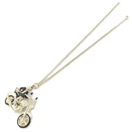 Chanel Crystal Necklace Black White Golden