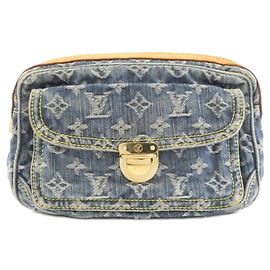 Borsa a Spalla in Denim Monogram Louis Vuitton Blu