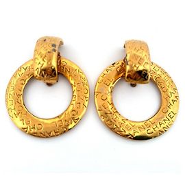Orecchini a cerchio vintage Chanel D'oro
