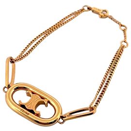 Céline Pulseira charm em ouro dourado Maillon Triomphe da Celine Dourado