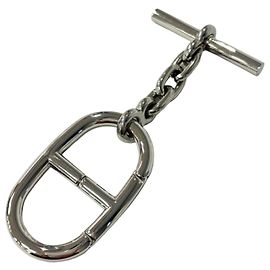Hermès Hermes Chaine d'Ancre Silver Key Ring with Rhodium Charm Other