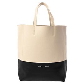 Céline Borsa a mano verticale Cabas piccola di Celine Nero Bianco