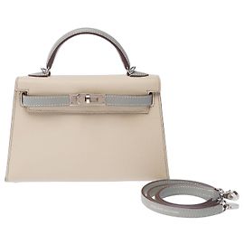 Hermès HERMES Kelly Mini Bag in Beige Leather - 103361 Beige