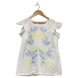 PS Paul Smith bestickte Rüschensleeve Bluse Weiß