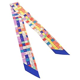 Sciarpa in twill Plume di Hermès Blu Multicolore