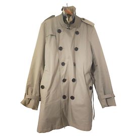 Impermeable Burberry Brit beige de algodón Beige