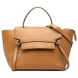 Céline Bolsa de cinto mini em couro de bezerro liso marrom Celine Marrom