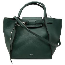 Céline Celine Bolsa Grande de Cuero de Ternera Verde Verde Verde oscuro