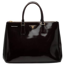 Bolsa Galleria Double Zip em spazzolato roxo médio da Prada Outro Roxo