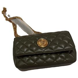 Borsa a tracolla Versace in pelle trapuntata verde Verde