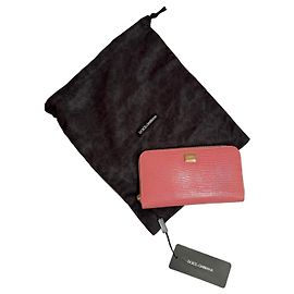 Cartera de cuero rosa Dolce & Gabbana Rosa