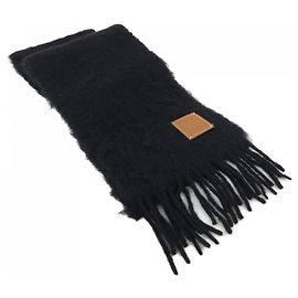 Loewe Navy Mohair and Wool Stole Navy blue