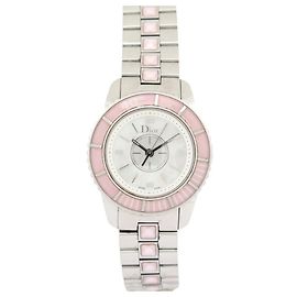 RELÓGIO CHRISTIAN DIOR CHRISTAL CD112110 28MM AÇO QUARTZ LADY Prata