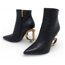 NUEVAS BOTAS DOLCE & GABBANA DG BAROCCO 37 IT 38 EN CUERO Negro