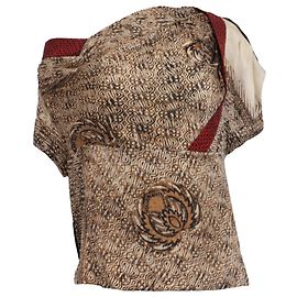 Blusa estampada off-shoulder em seda multicolorida Dries Van Noten Multicor