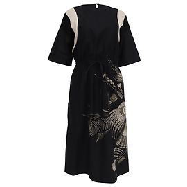 Abito midi stampato Dries Van Noten in cotone multicolore Multicolore