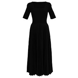 Robe Midi Plissée Theory en Polyester Noir Noir