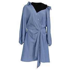 Mini Abito in Cotone Trompe-l’œil Maje in Blu Chiaro Blu Blu chiaro