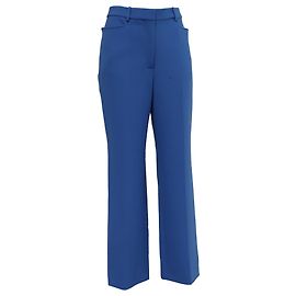 Victoria Beckham High-Rise Trousers in Blue Polyester  Blue