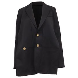 Proenza Schouler langer einreihiger Blazer aus schwarzer Baumwolle Schwarz