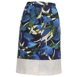 Saia impressa até o joelho em seda multicolorida Dries Van Noten Multicor