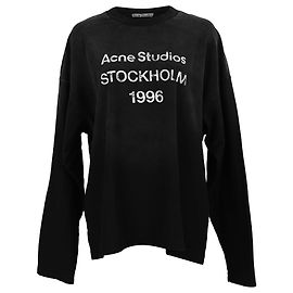 Camiseta logo de corte relaxado Acne Studios em algodão preto Preto