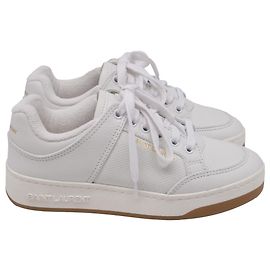 Zapatillas bajas SL/61 en cuero blanco de Saint Laurent Blanco Crudo
