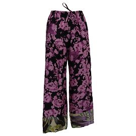 Pantalones rectos con estampado floral Puvis de Dries Van Noten en seda multicolor Multicolor