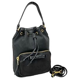 Bolsa 2 em 2 de couro e lona Prada Duet Preto