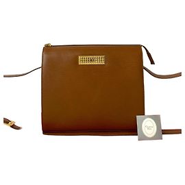Bolsa de Ombro de Couro Christian Dior Marrom