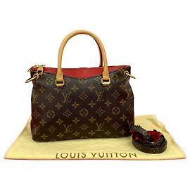 Borsa 2 in 1 in pelle Monogram Pallas di Louis Vuitton Marrone Rosso