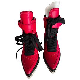 Limi Feu Red high-top leather boots with laces Red