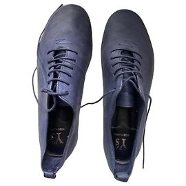 Scarpe stringate in pelle blu Yohji Yamamoto Blu
