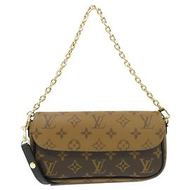 Portafoglio Louis Vuitton Monogram Reverse con Catena Ivy Marrone