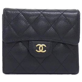 Chanel Timeless Classic Wallet Black Dark red