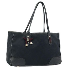 Borsa tote Gucci GG Canvas Web Sherry Line Nera Oro 163805 Auth 172780 Nero D'oro