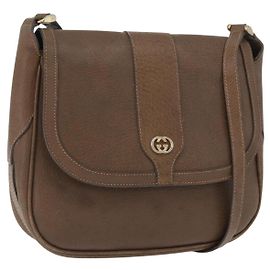 Gucci Borsa a Spalla in Pelle Marrone Oro Auth 172696 Marrone D'oro