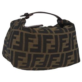 FENDI Zucca Canvas Tasche Schwarz Braun Auth LNZ212 Braun Schwarz