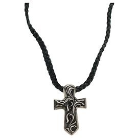Colar Chrome Hearts Small Balkan Cross/W Boro Chip em prata Ag925 Auth 168247SM Prata