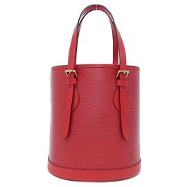 Louis Vuitton Epi Petite Bucket Handbag Red