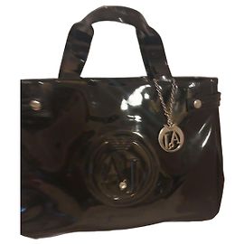 Sac à main en vernis noir de Giorgio Armani Noir