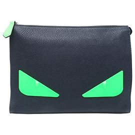 Borsa Clutch Fendi Bugs Blu navy