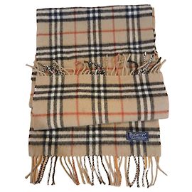 Burberry Check Lambswool Scarf Beige Black Red Beige