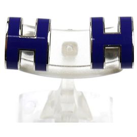 Hermès Orecchini HERMES Mini Pop H in metallo Blu
