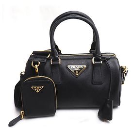 Bolsa de Ombro Prada Saffiano Lux 2 em 1 Preto