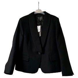 Zara Stefano Pilati Wool Tuxedo Blazer Black Black